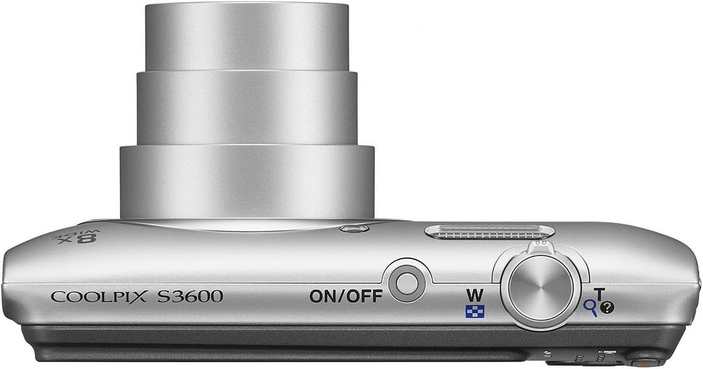 Nikon COOLPIX S3600 20.1 MP Digital Camera with 8x Zoom NIKKOR Lens and 720p HD Video (Silver) (Renewed)
