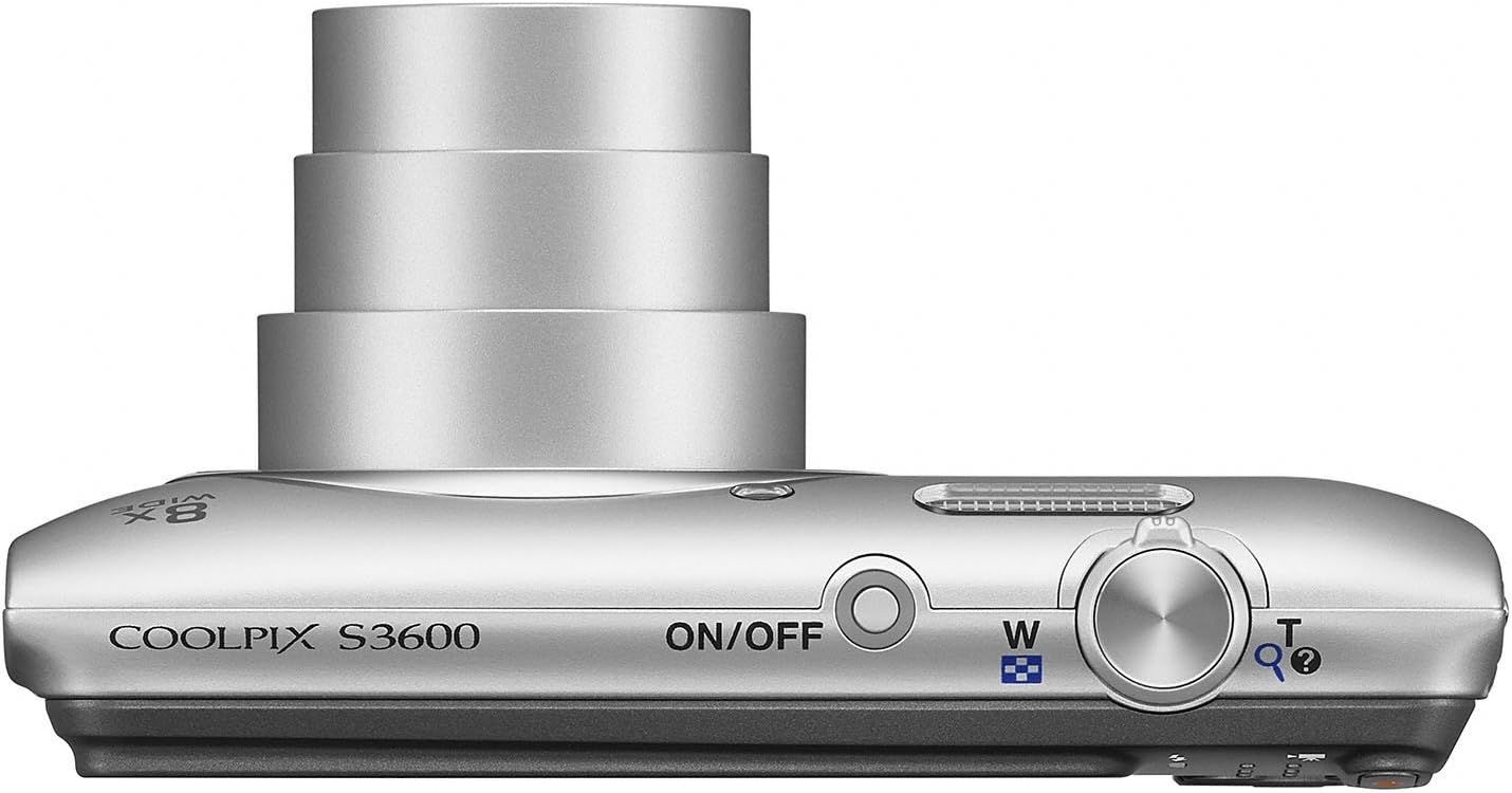 Nikon COOLPIX S3600 20.1 MP Digital Camera with 8x Zoom NIKKOR Lens and 720p HD Video (Silver) (Renewed)