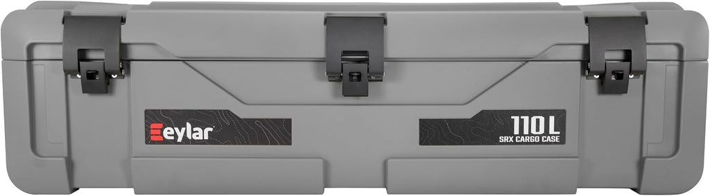 SRX-110 Overlanding Cargo Case – 110L Waterproof Storage Box for Camping, Off-Road & Truck Bed Gear – Heavy-Duty Lockable Storage with Gas Strut Lid, Stackable Design & Interior Organizer Tray (Gray)