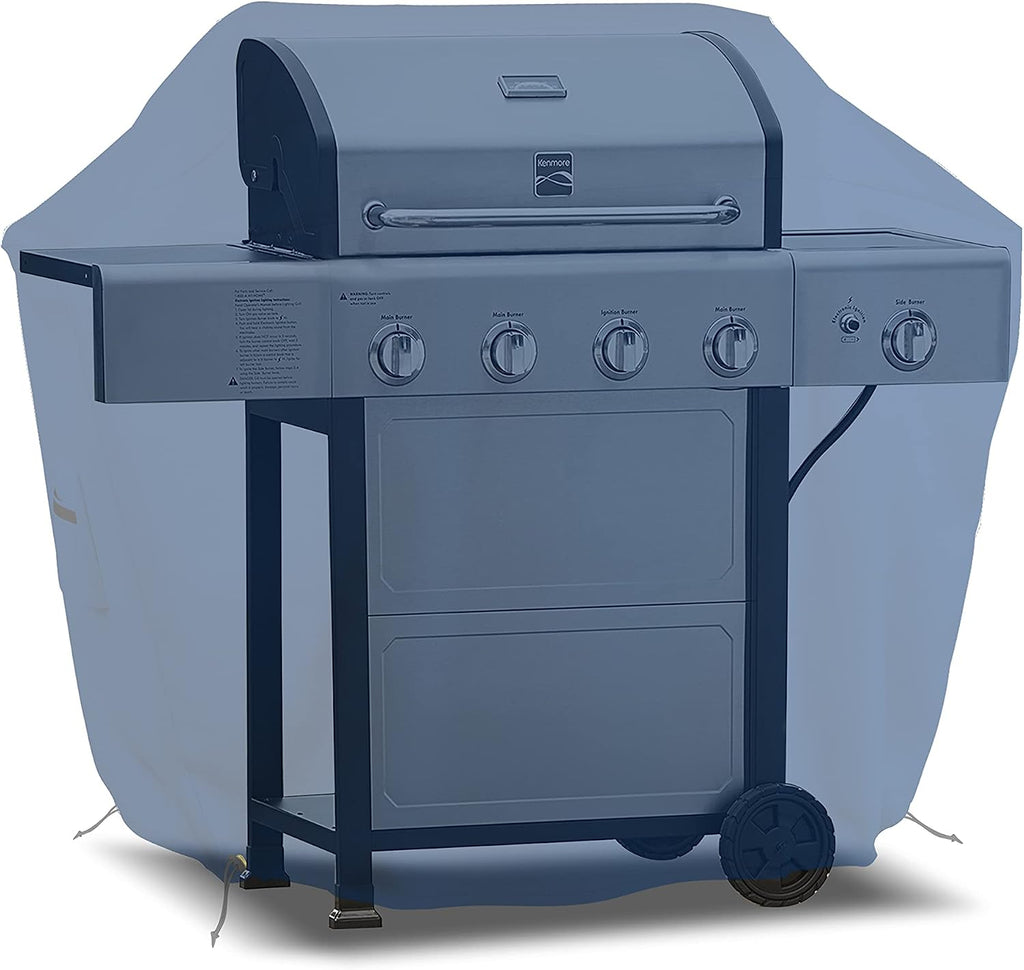 Covers & all BBQ Grill Cover, 18 Oz Heavy Duty Waterproof UV & Weather Resistant, Outdoor Cover with Air Vents & Drawstrings (50' Inches, Blue)