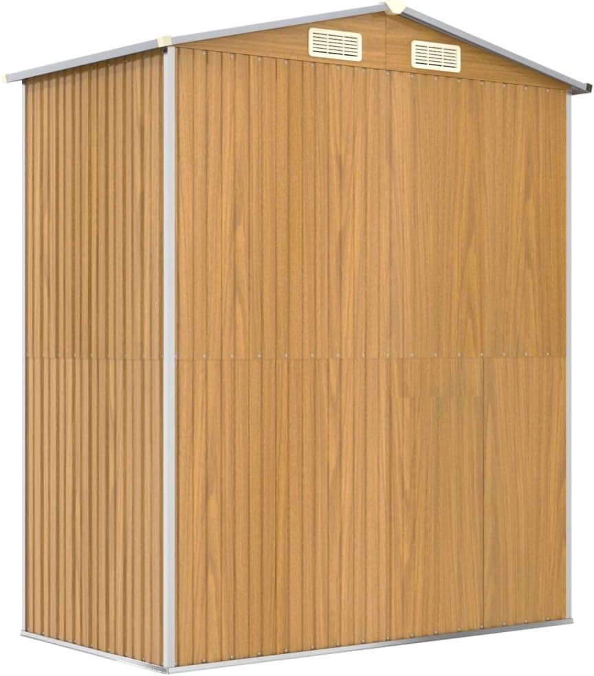 vidaXL Garden Shed Light Brown Galvanized Steel 75.6x42.5x87.8 in