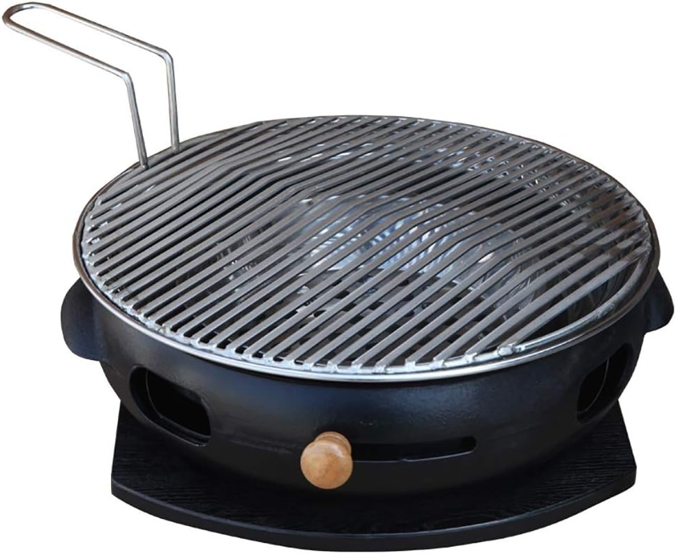 BBQ Barbeque Barbecue Grill,Large Cast Iron Barbecue Meat Stove,Korean Smoke-Free Household Charcoal Grill,Indoor Outdoor,15 Styles (Color : E)