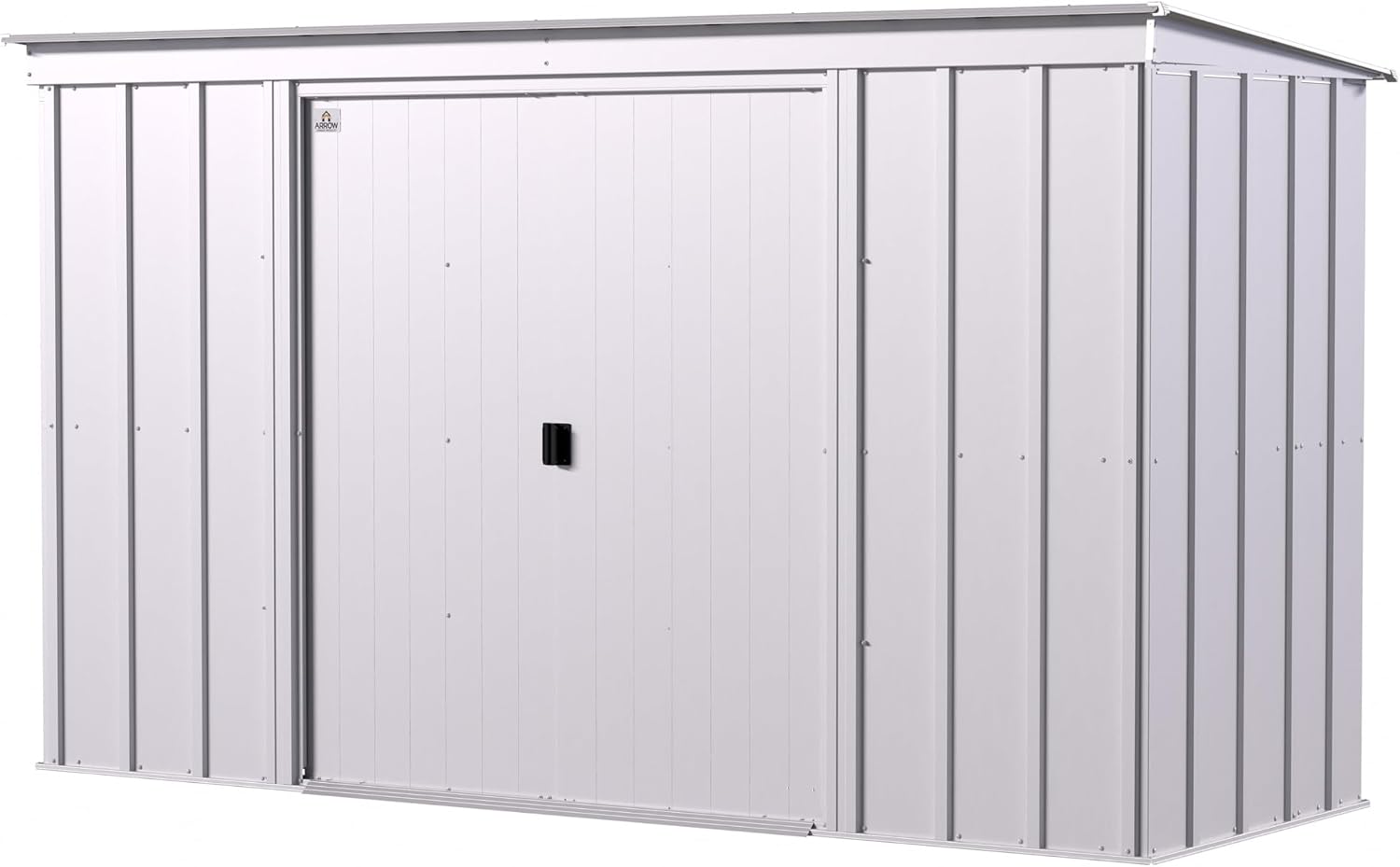 Arrow Classic 10' x 4' Outdoor Padlockable Steel Storage Shed Building, Flute Grey