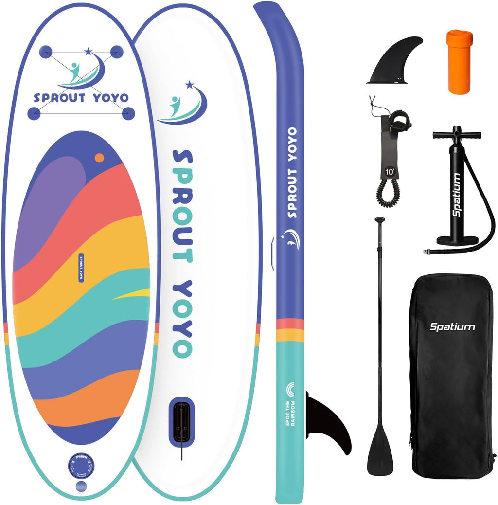 Spatium Kids Inflatable Paddle Boards,Stand Up Paddle Board for Children with Adjustable Paddle,Pump,Leash & Backpack for Lake,Ocean & River Swimming and Surfing