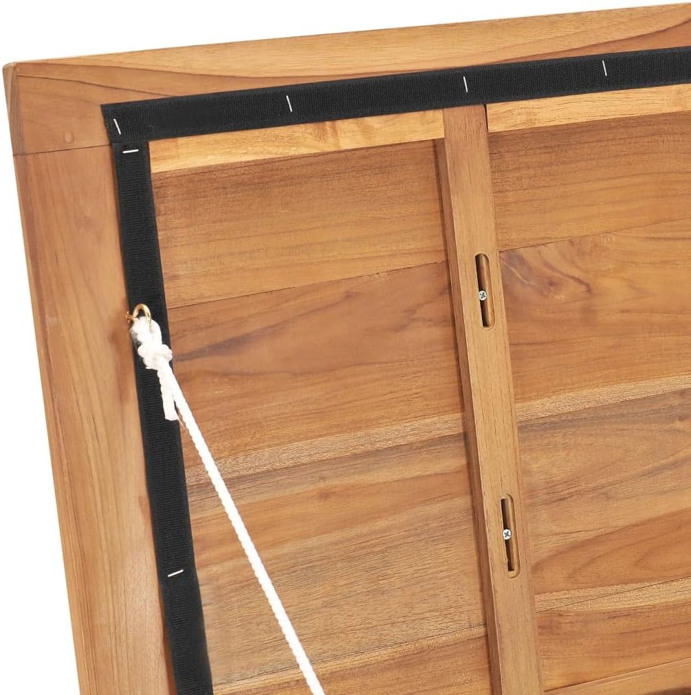 vidaXL Solid Teak Wood Patio Storage Box - Rustic Design, Ample Storage Space, Water-Resistant Lining, Easy Assembly - Ideal for Indoor and Outdoor Use - Brown