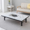 Korean BBQ Grill Table, Low Floor Folding Dining Table with Built-in Gas Stove, Portable Tatami Style for Indoor Cooking, Made in Korea (Marble)