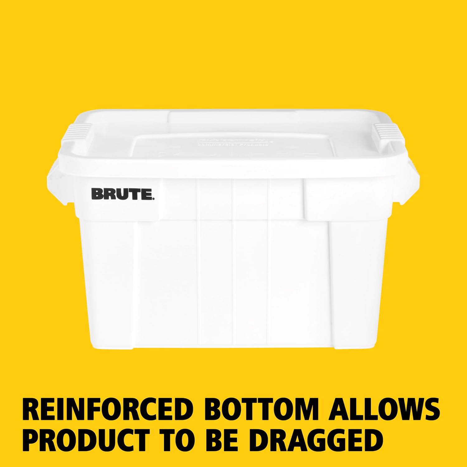 Rubbermaid Commercial Products BRUTE Tote Storage Bin with Lid, 20-Gallon, White, Rugged/Reusable Boxes for Garage/Moving/Camping/Basement Storage/Kitchen/Warehouse/Outdoor, Pack of 6