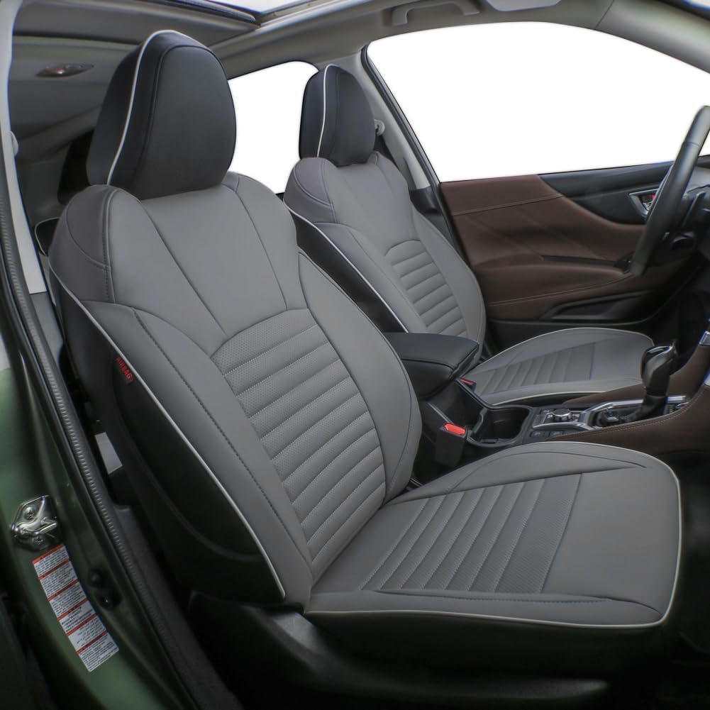 EKR Custom Fit Tucson Car Seat Covers for Hyundai Tucson(Hybrid &PHEV) 2022 2023 2024 2025 2026,Leather Car Seat Cover Full Set for SUV-Faux Leather(Black/Gray)