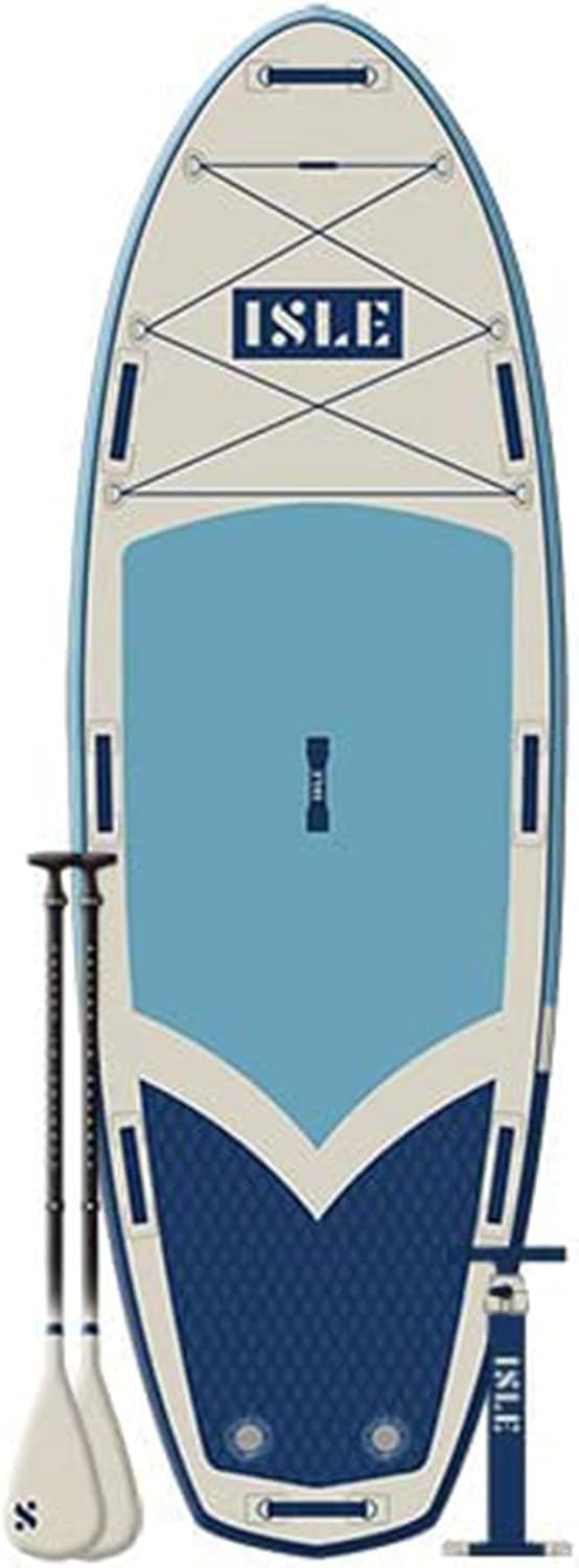 ISLE Megalodon Inflatable Stand Up Paddle Board & iSUP Bundle Accessory Pack - Up to 1,050 lbs Capacity — Durable, Lightweight, Stable — 12' L x 45' W x 8' OR 15' L x 56' W x 8'