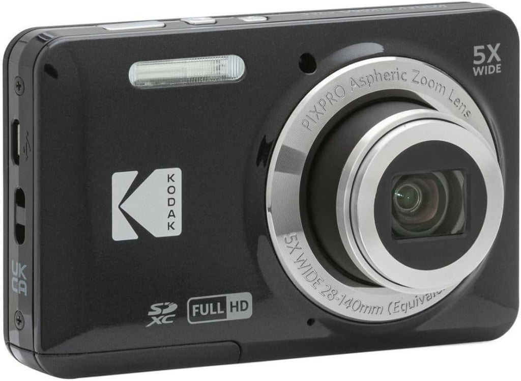 Kodak PIXPRO Friendly Zoom FZ55 Digital Camera (Black) Bundle with Camera Case, 32GB Class 10 UHS-I U1 SDHC Memory Card and USB 2.0 Card Reader (4 Items)
