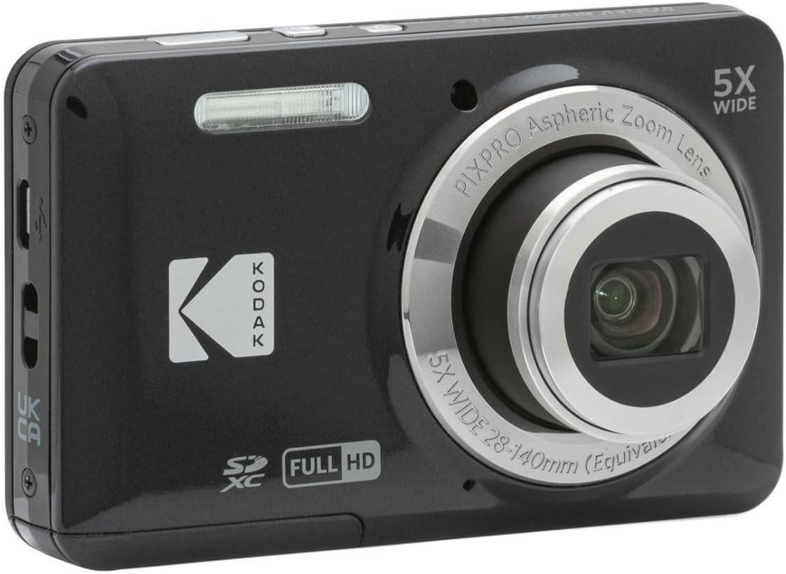 Kodak PIXPRO Friendly Zoom FZ55 Digital Camera (Black) Bundle with Camera Case, 32GB Class 10 UHS-I U1 SDHC Memory Card and USB 2.0 Card Reader (4 Items)