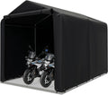 Goplus Portable Storage Shed, 7 x 5.2 x 5.4 Ft Heavy Duty Motorcycle Shed w/Roll-Up Zipper Door, Metal Frame, Waterproof Cover & Wind Rope, Outdoor Storage Tent Shelter for Bike, Garden Tools