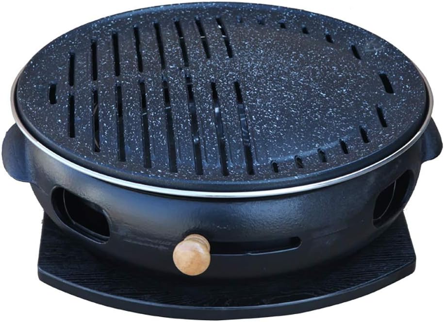 BBQ Barbeque Barbecue Grill,Large Cast Iron Barbecue Meat Stove,Korean Smoke-Free Household Charcoal Grill,Indoor Outdoor,15 Styles (Color : E)