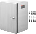 Steel Electrical Box, 20'x 16'x 8', 304 Stainless Steel Electrical Enclosure Box, Wall-Mounted Outdoor Electrical Electronic Equipment Enclosure with Mounting Plate Hinges Lock, IP66 Waterproof