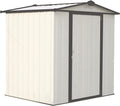 ARROW 6' x 5' EZEE Galvanized Steel Low Gable Shed Cream with Charcoal, Storage Shed with Peak Style Roof