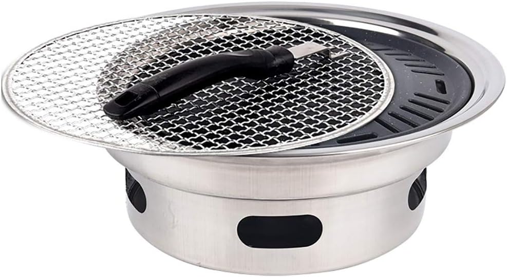 BBQ Barbeque Grills for,Charcoal Grill,BBQ,Indoor and Outdoor Korean Barbecue Grill,Suitable for 5-10 People,34cm (Color : B)
