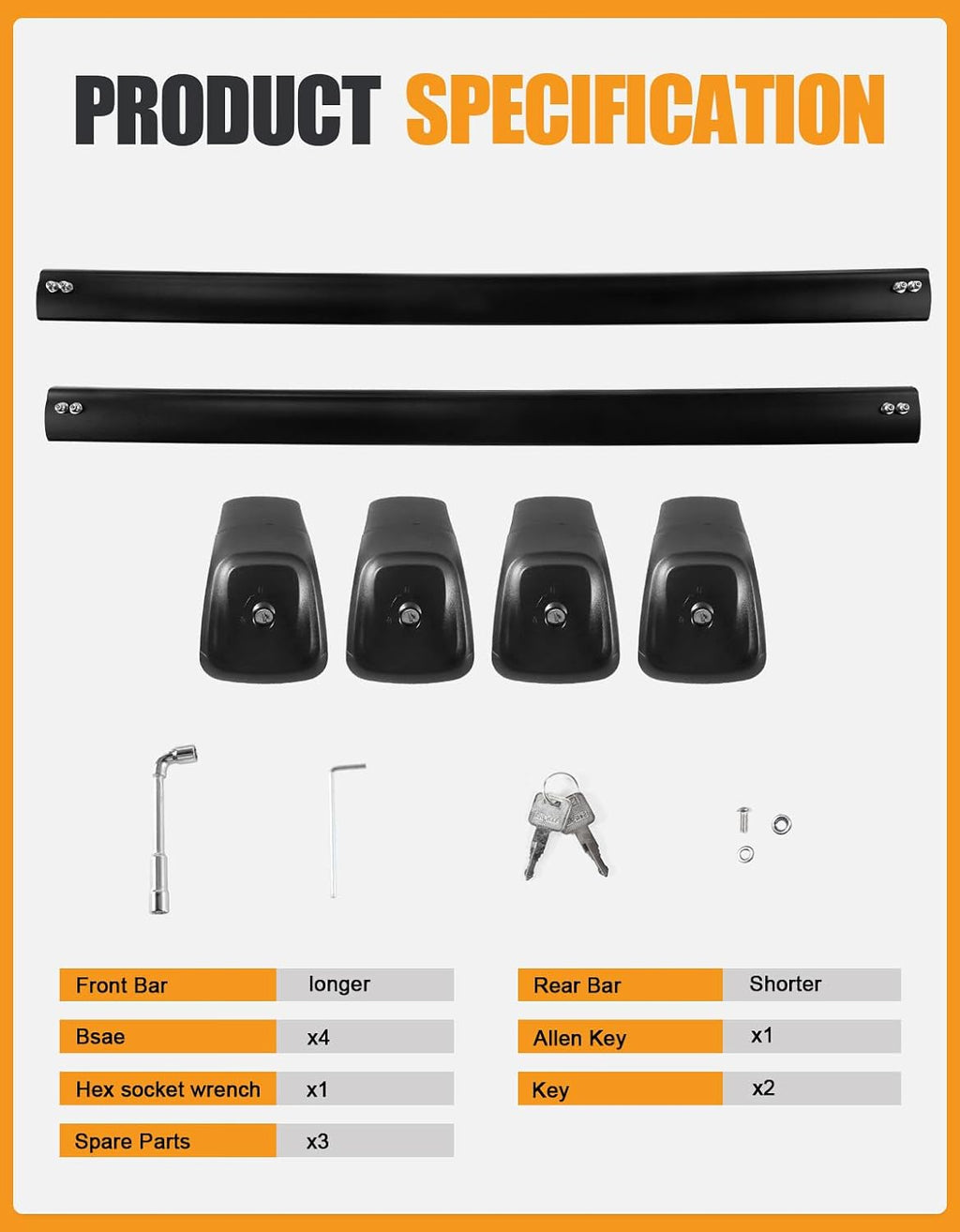 KINGGERI 330lbs Roof Rack Cross Bars Fit for Kia Telluride 2019 2020 2021 2022 2023 2024 2025 2026 EX S SX SX-Prestige, Lockable Heavy Duty Aluminum Roof Rails Crossbars (Not for LX, X-Line or X-Pro)