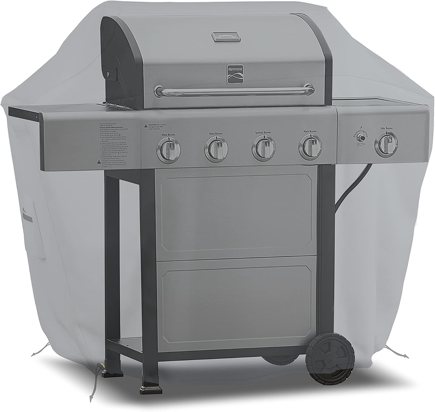 Covers & all BBQ Grill Cover, 12 Oz Waterproof UV & Weather Resistant, Outdoor Cover with Air Vents & Drawstrings (50' Inch, Gray)
