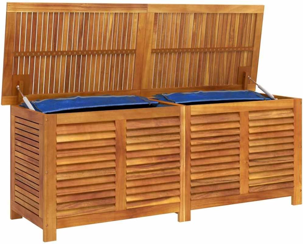 vidaXL Garden Storage Box Natural Solid Acacia wood 59.1 x 19.7 x 22.0 in