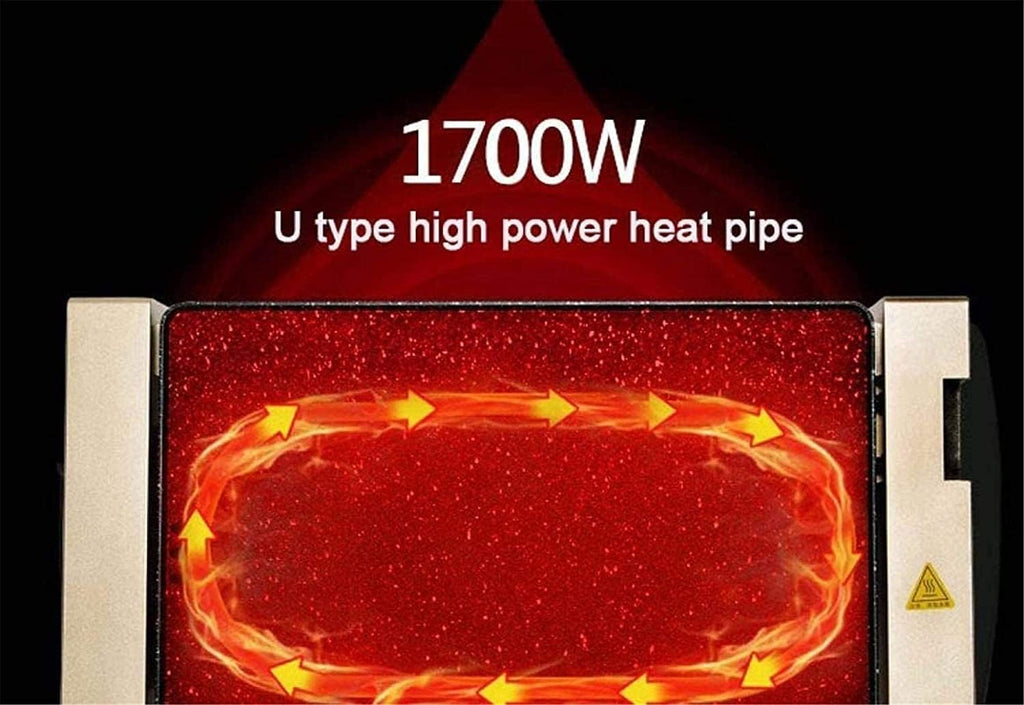 Electric BBQ Grill Indoor 28 * 94 cm Electric Teppanyaki Table Grill, BBQ Barbecue Griddle, Non-Stick Hot Plate,Smokeless,1700W (Color : Black)