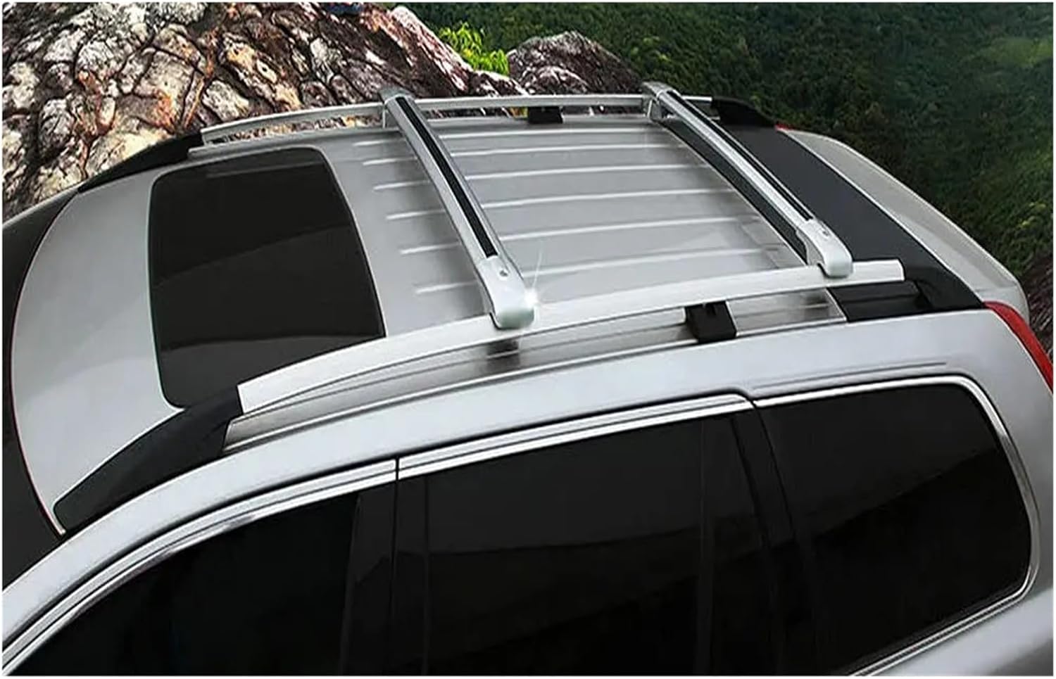 Lockable Roof Rack Cross Bars Compatible with Hyundai Venue 2022 2023 2024 2025 SEL Limited Luggage Cargo Carrier Anti-Theft Metal Roof Rack Cross Rails Silver