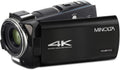 Minolta 4K Ultra HD Camcorder with 3.5-inch Touchscreen – 10x Optical Zoom, 28MP Photos, Digital Stabilizer, Accessory Shoe Mount, Time Lapse, Face Detection, 32GB Card, Remote Control (Black)