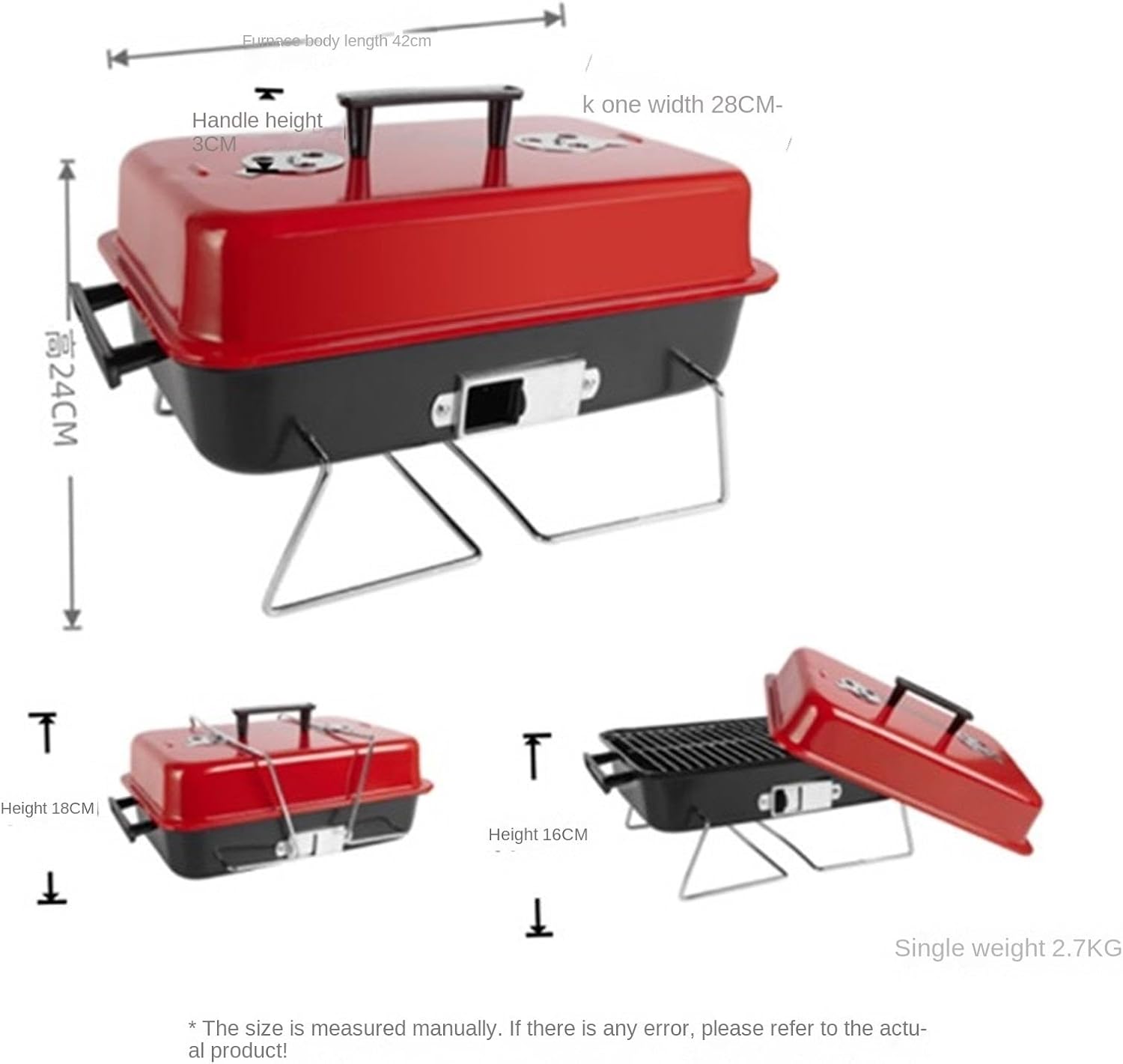 Portable Charcoal Grill Portable Folding Charcoal Grill Barbecue Grill Tabletop Grill for Camping Cooking BBQ Grill for Outdoor