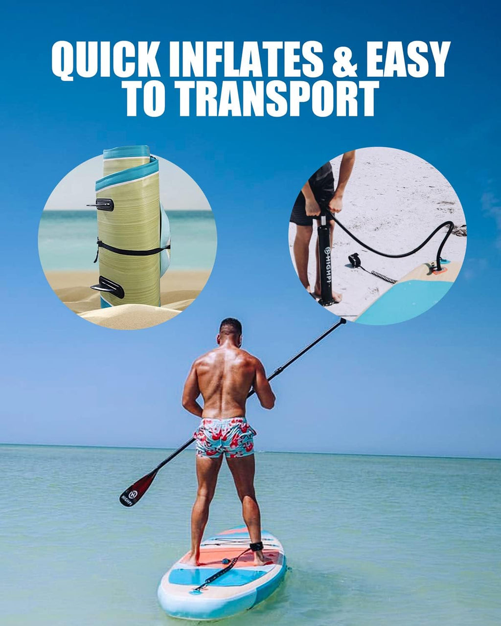 Inflatable Stand Up Paddle Board for Youth and Adults – Wide Sup with Premium Accessories, Blow Up Paddleboard for Surfing, Fishing, Yoga & More