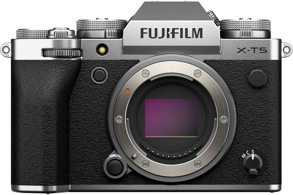 Fujifilm X-T5 Mirrorless Digital Camera Body Bundle, Includes: SanDisk 64GB Extreme PRO SDXC Memory Card, Spare Battery + More (6 Items) (Silver)