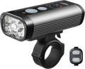 RAVEMEN PR2400 Bike Light for Mountain Biking, 2400 Lumens Bike Headlight with OLED Runtime Display, USB Output, Far Reaching High Beam, Anti-Glare Low Beam, IPX8 Waterproof