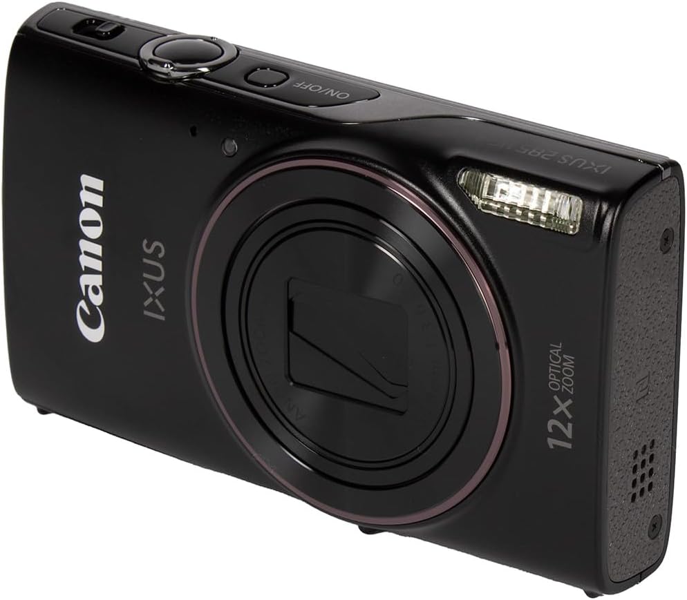 Canon PowerShot IXUS 285 HS A Digital Camera (Black) 12x Optical Zoom Wi-Fi Enabled Point & Shoot with 64GB Card, Case, Flex Tripod, Cleaning Kit + More
