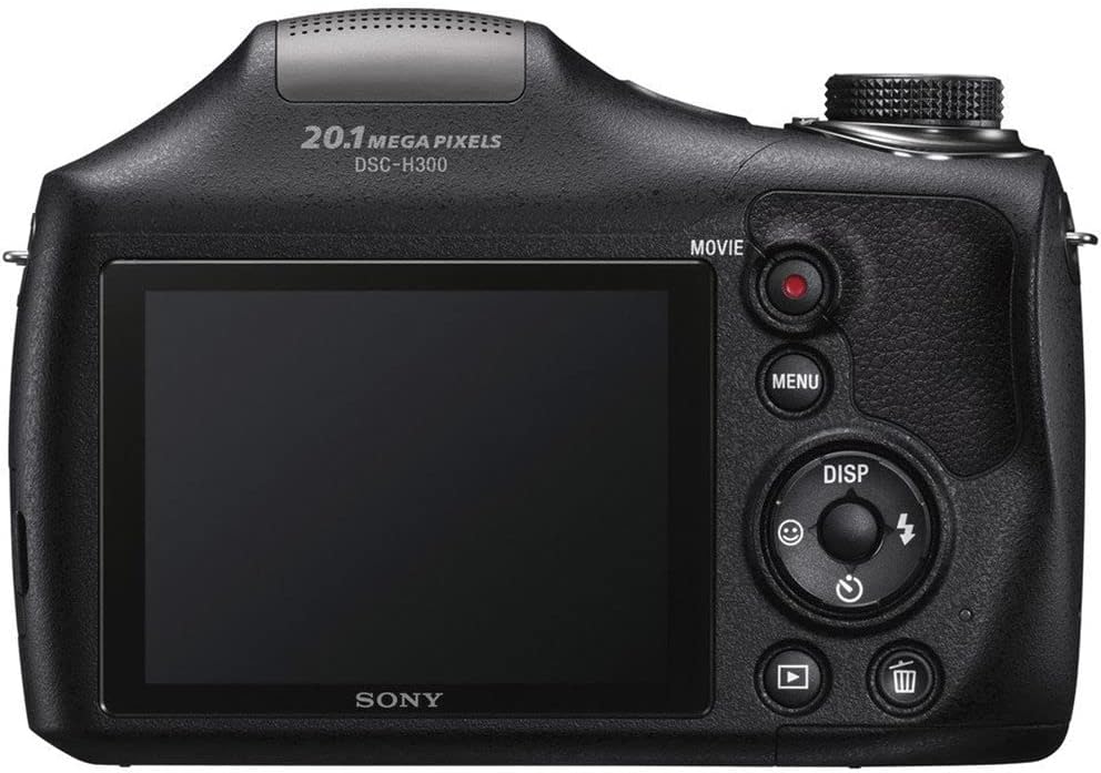 Sony Cyber-Shot DSC-H300 Digital Camera (Black) (DSCH300/B) + 64GB Memory Card + Card Reader + Photo Software + Case + Flex Tripod + 4xAA Batteries + Memory Wallet + Cleaning Kit (Renewed)