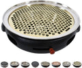 BBQ Barbeque Barbecue Grill,BBQ,Round Flat Mesh,Korean Smoke-Free Household Charcoal Grill,Indoor and Outdoor Barbecue Grill,34.5cm (Color : A)