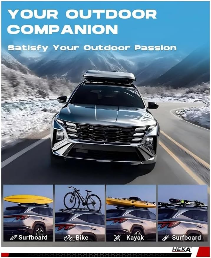 Nextgen Roof Rack Cross Bars for Hyundai Tucson 2022-2026 SEL N Line Limited NX4 Blue Hybrid XRT SE with Side Rails Lockable Crossbars Surfboards Kayaks Canoe Luggage