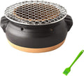Barbecue Grill Portable Charcoal Barbecue Tabletop Barbecue Grill For Garden Picnics Party Oven Household Charcoal Barbecue Grill Small Indoor Outdoor Stove Baking Net Korean Portable Charcoal Clay Gr