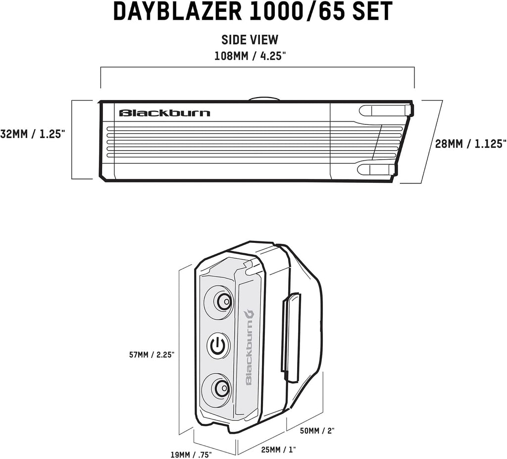 Blackburn Dayblazer Front and Rear Bike Light Set (1000 Lumens Front, 65 Lumens Rear)