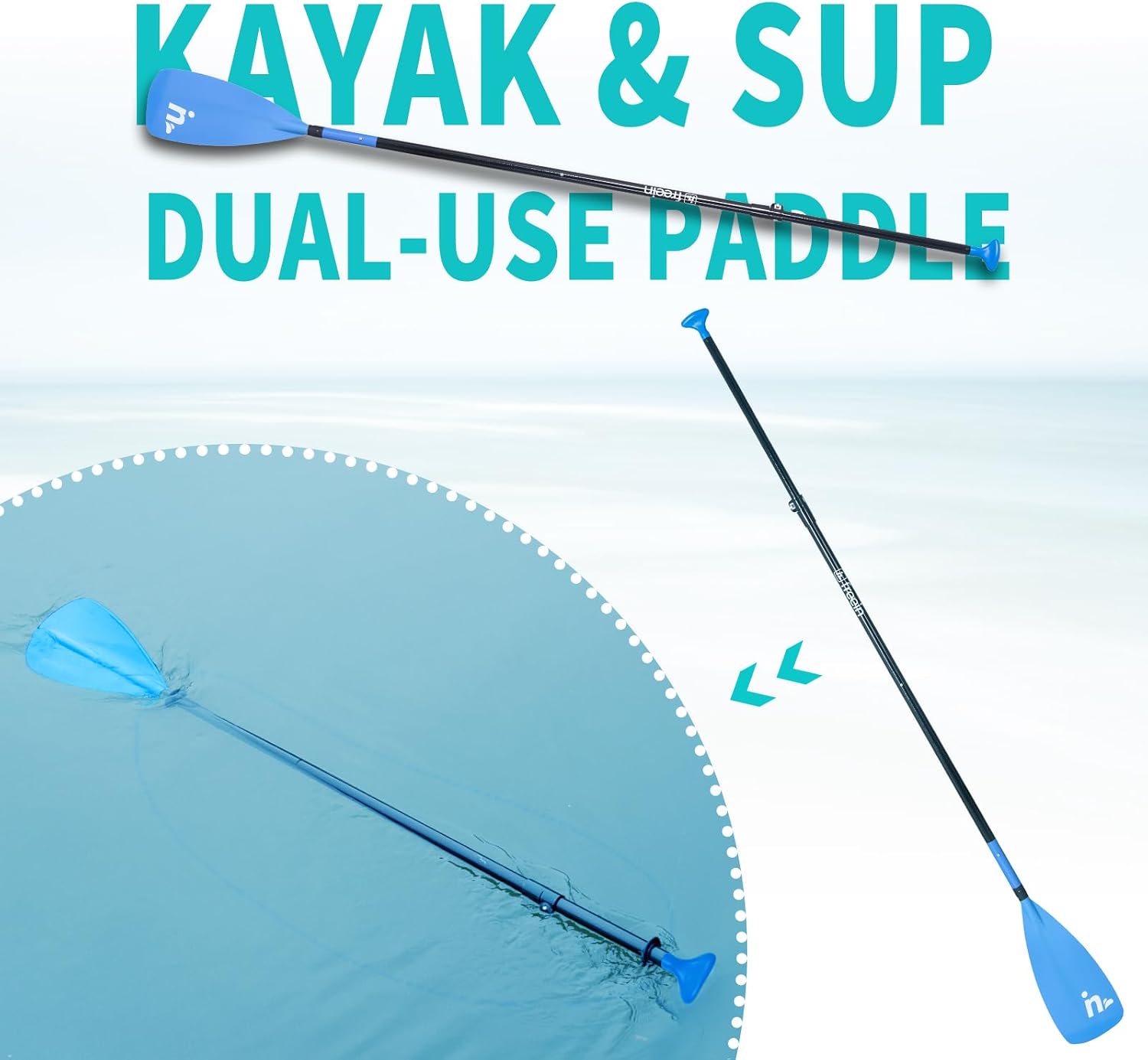 Freein 14'/15'/16' Inflatable Team SUP, Extra Large Stand Up Paddle Board for Multi Person, Dual-action Hand Pump, Adjustable Paddle, Complete Kit