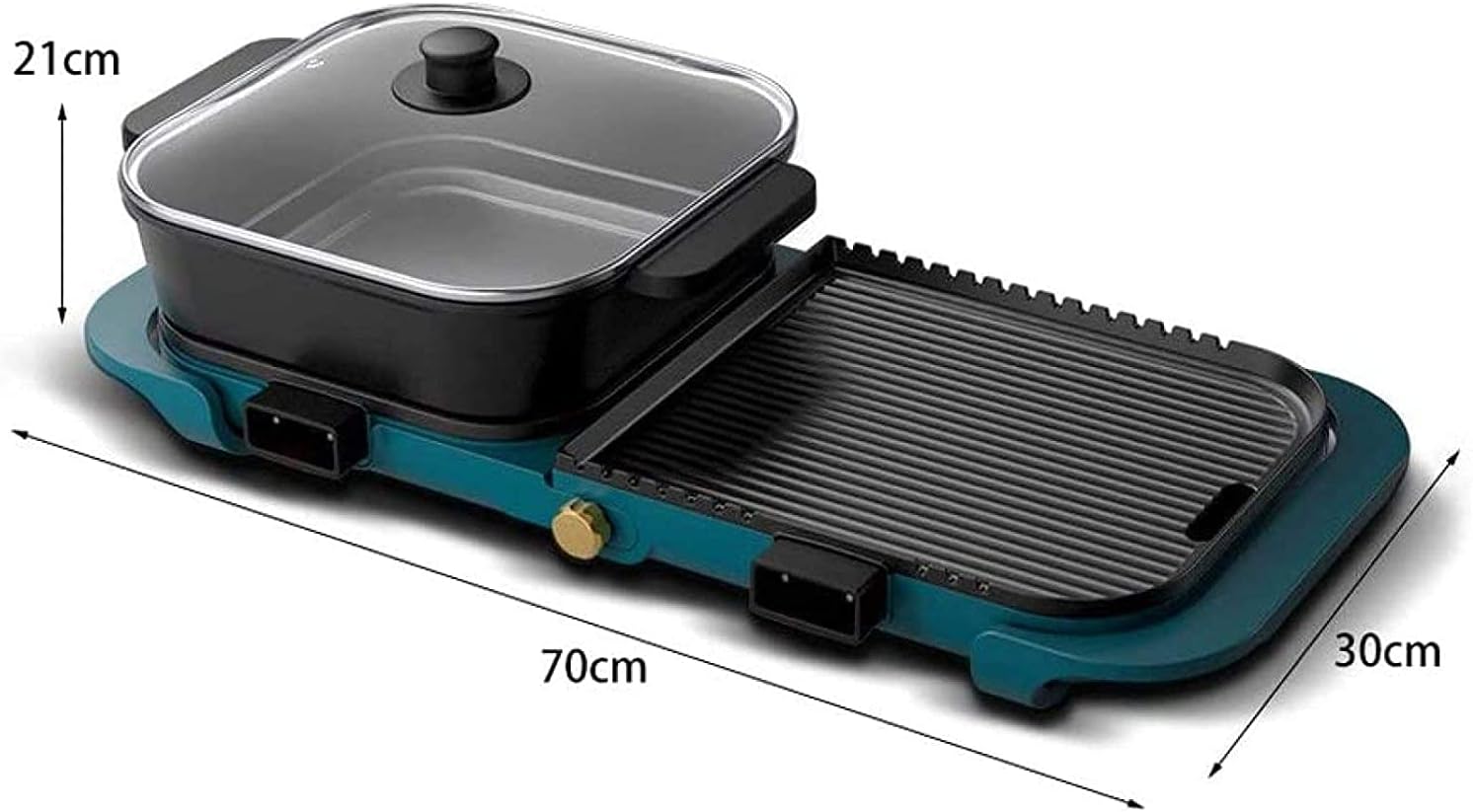 Electric BBQ Grill Indoor Hot Pot Grilling One Pot Alloy Household Electric Hot Pot Detachable Hot Pot Roasting Pan Indoor Smokeless Healthy Non-stick Coating