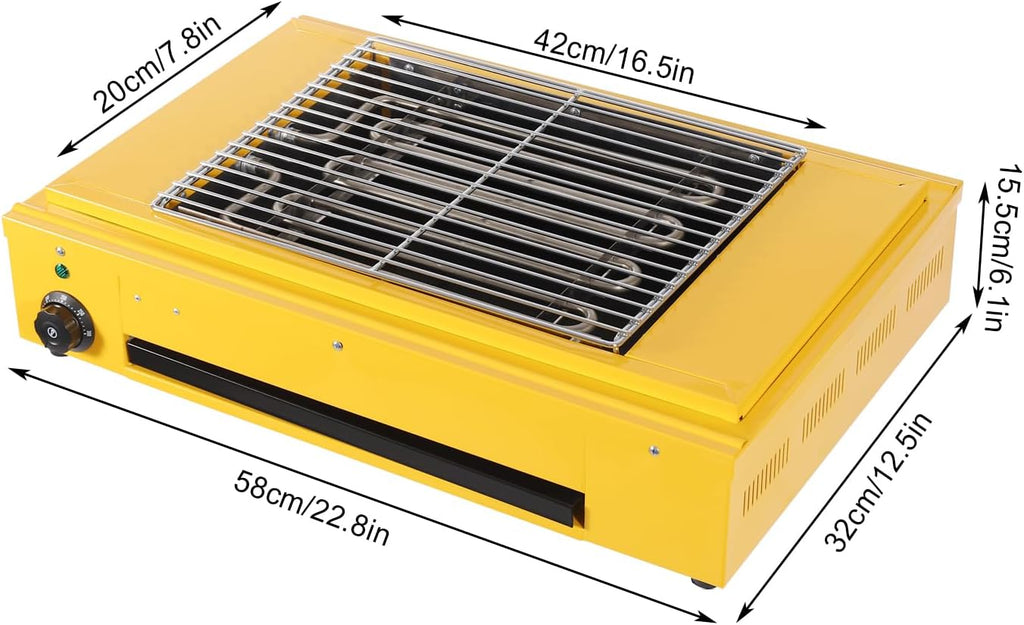 Electric Smokeless Indoor Grill, 1500W Korean BBQ Grill Pan with Temperature Control, Portable Stainless Steel BBQ Grill with Non-stick Removable Grill Mesh