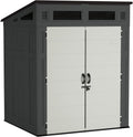 Suncast 6x5 Ft. Modernist Garden Shed, 200 Cu Ft Peppercorn Resin Shed with Floor, Lockable Doors, & Windows. Weatherproof Modern Resin Sheds & Outdoor Storage for Tools, Bikes, Lawn Mowers, & More