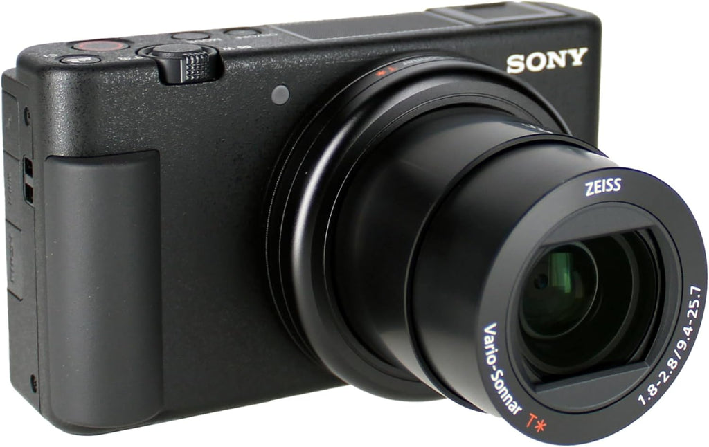 Sony ZV-1 Digital Vlogging Camera Black (DCZV1/B) – 20.1 MP 1' Sensor, 24–70 mm ZEISS Lens, 4K HDR Video, Flip Screen w/ 64GB Card, Photo Software, NP-BX1 Battery, Card Reader, LED Light and More