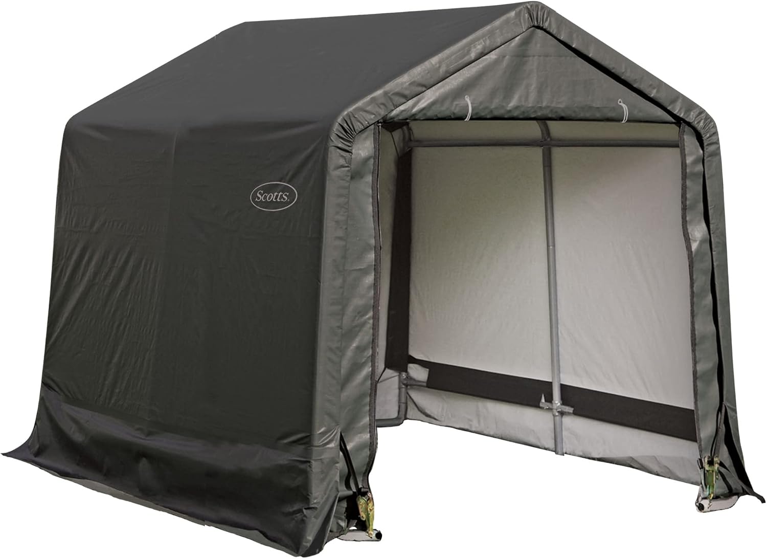 Scotts 8' x 8' x 8' All Season Outdoor Storage Shed with Waterproof Cover, Green