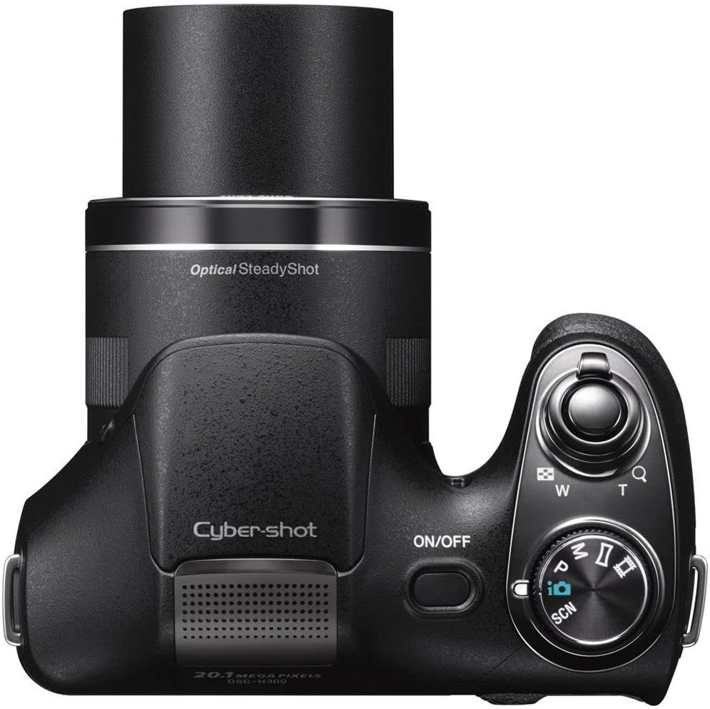 Sony Cyber-Shot DSC-H300 Digital Camera (Black) (DSCH300/B) + 64GB Memory Card + Card Reader + Photo Software + Case + Flex Tripod + 4xAA Batteries + Memory Wallet + Cleaning Kit (Renewed)