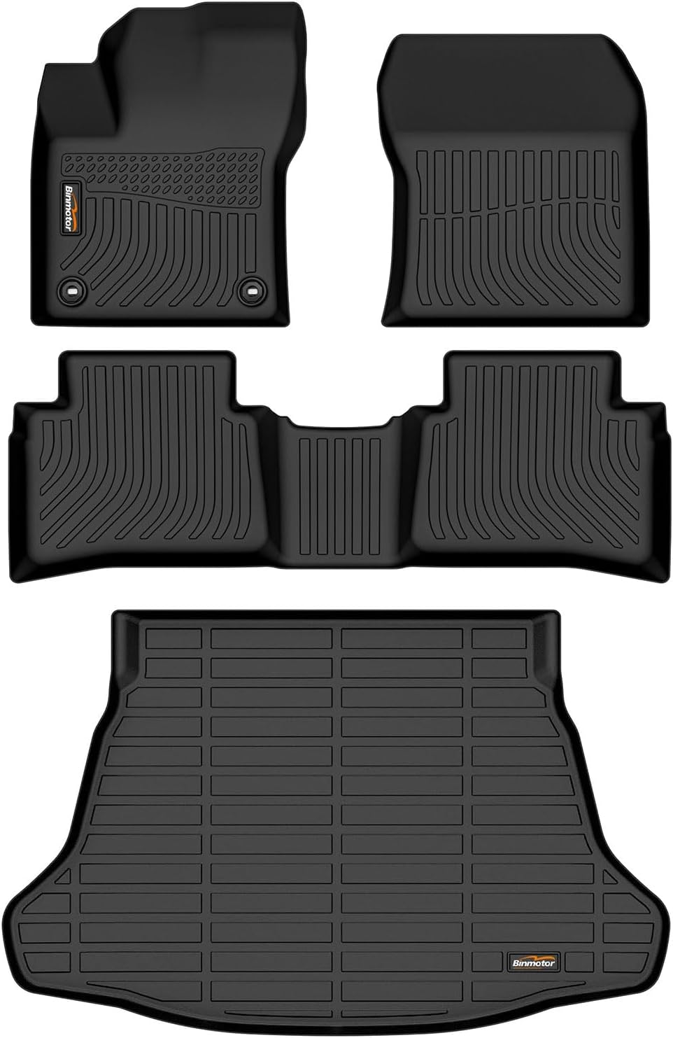 Binmotor-Floor Mats Custom Fit for Toyota Prius 2016-2022 (Not for Prius c/v/Prime) All Weather Protection TPE Heavy Duty Non-Slip Automotive Floor Liners Set Prius Accessories