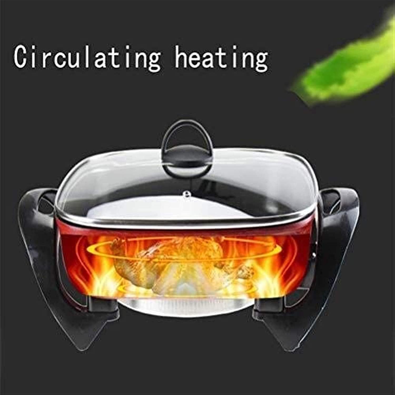 Indoor Korean Barbecue Grill BBQ Hot Pot, 1500 Watt Multi-Function Circulation Heating Hot Pot, Reduce Soot Baking Tray Electric Barbecue,Portable Nonstick Griddle