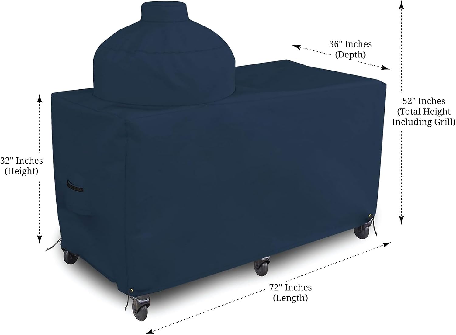 Covers & all Big Egg Grill Cover, 12 Oz Waterproof UV & Weather Resistant, PVC Coated Outdoor Cover with Air Vents & Drawstrings(72' L x 36' D x 52' H, Blue)