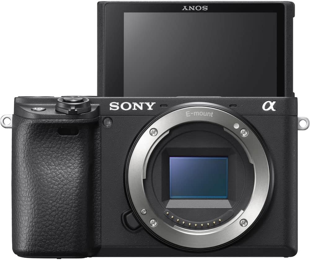 Sony a6400 Mirrorless Camera (ILCE-6400/B) + 64GB Card + Card Reader + Case + Flex Tripod + Hand Strap + Memory Wallet + Cap Keeper + Cleaning Kit (Renewed)