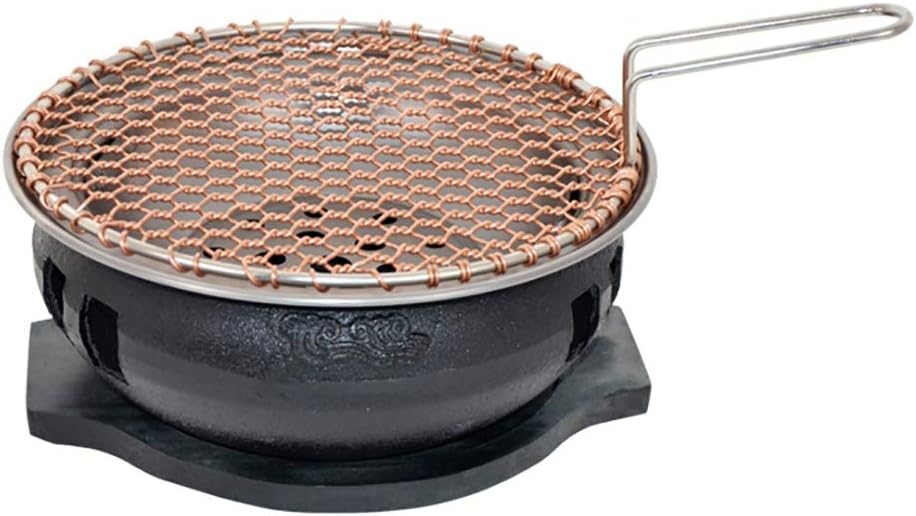 Portable BBQ Grill, Korean BBQ Grill Cast Iron 31cm x 13.5cm 5-10 People Indoor Outdoor Pack of 11 Multicolor(G)