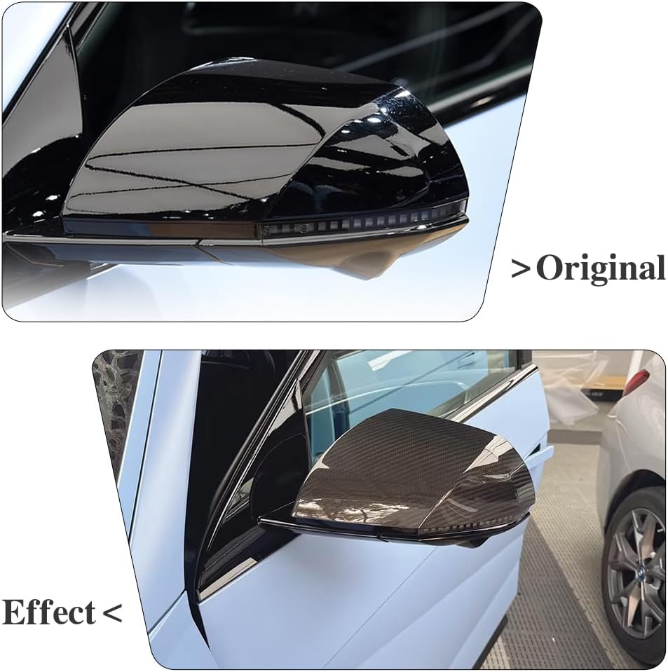 Jogon Dry Carbon Fiber Rearview Mirror Cover Trim for Hyundai Ioniq 5 N SEL 2021 2022 2023 2024 2025 Side View Mirror Cap Shell