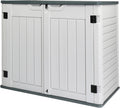 VINGLI Upgraded 260 Gallon Outdoor Storage Box, Lockable HDPE Storage Containers with Lid, Wooden Grain Surface Deck Box Patio Furniture for Garden, Pool, Balcony, Yard